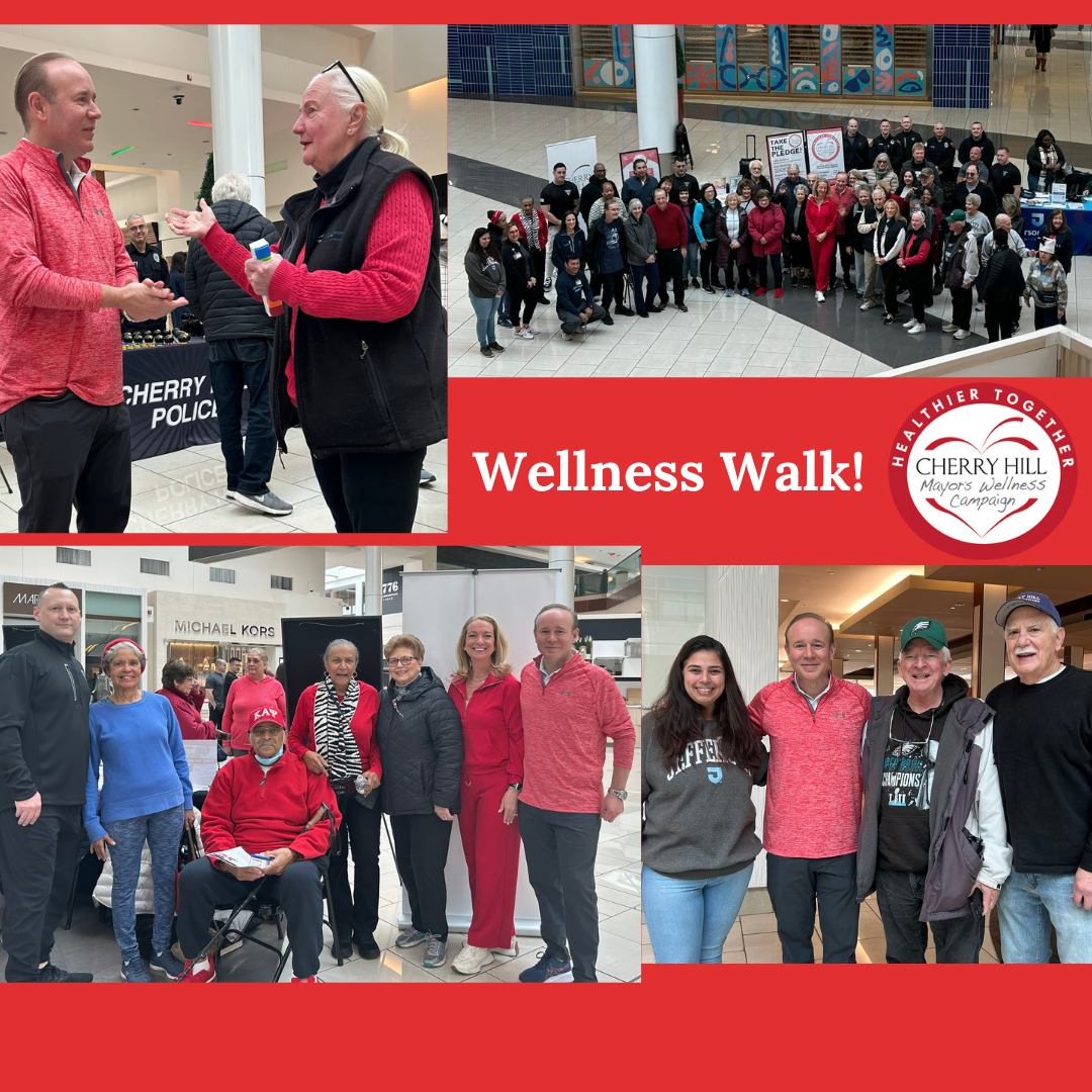 Collage of pictures from wellness walk